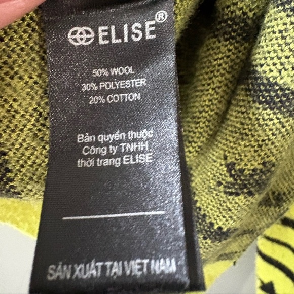 Elise boutique size M, lemon lime green short fitted long sleeve, stripes stars - Picture 4 of 6